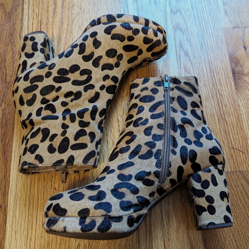 Jeffrey Campbell Luxi Leopard Fur Boots size 5.5
